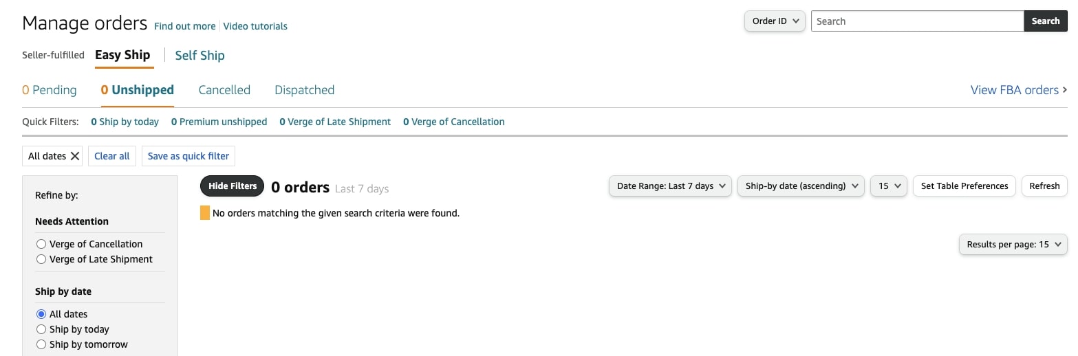 Amazon order management on Seller Central Amazon order management on Seller Central